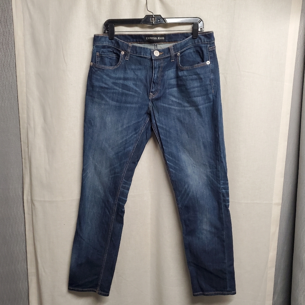 Express Girlfriend Skinny Jeans - Indigo